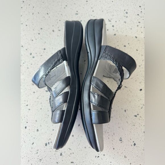 Naturalizer JEFFERS Women’s Black Leather Slides Sandals Shoes Size 9.5 EUC - Picture 4 of 11